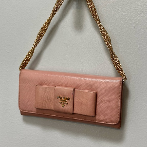 Prada Double Snap Long Wallet with Bow - Picture 2 of 15